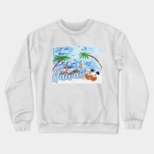 Paradise Island sunset Beach Hawaii Honolulu Crewneck Sweatshirt